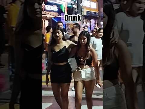 Two Drunk Girls On Bangla Road Patong Phuket Thailand #phuket #thailand #pattaya #nightlife #bangkok